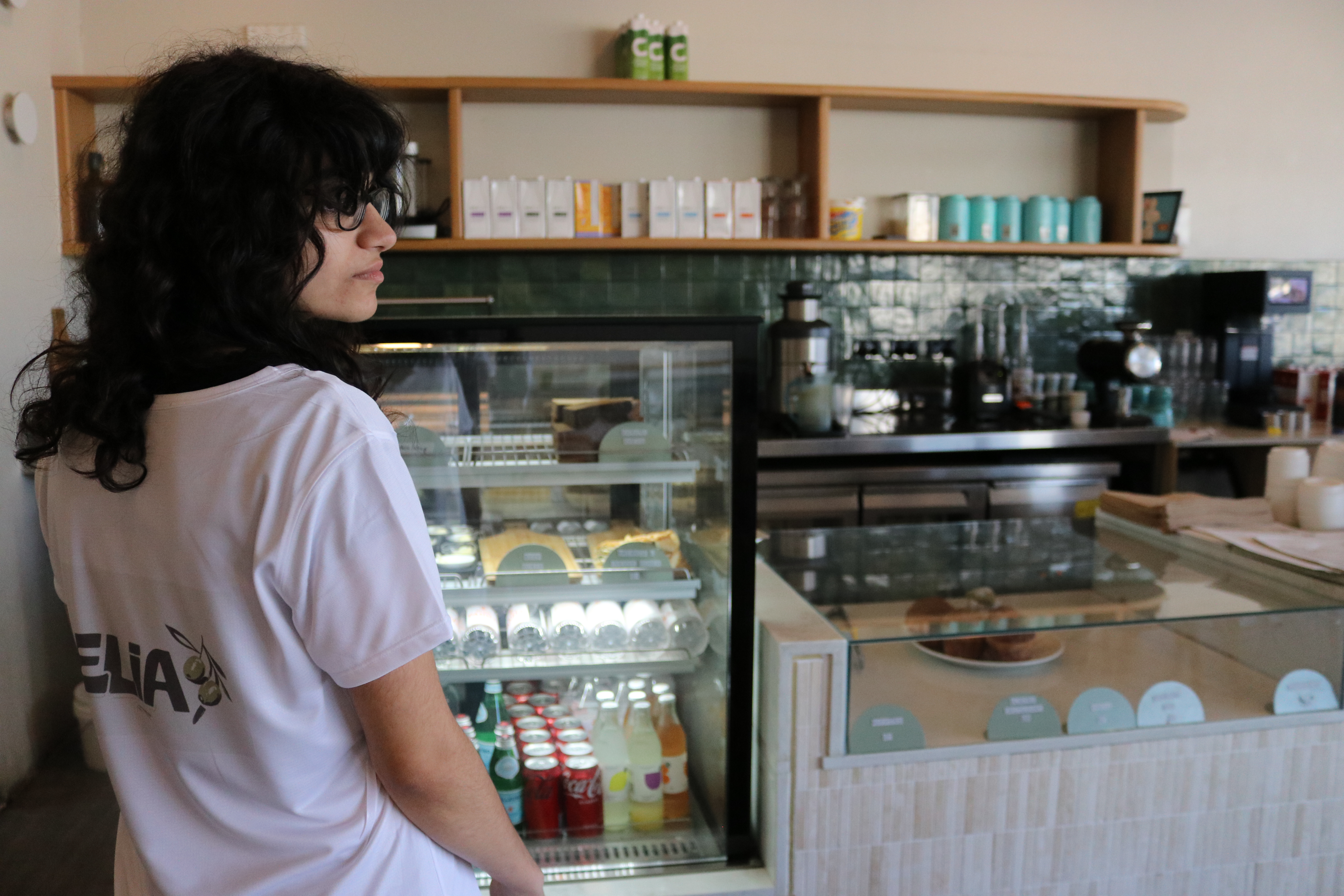 People enjoying food in a café